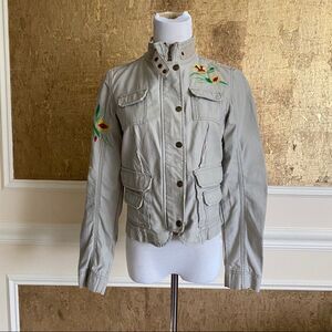 Fox Company  khaki embroidered cotton jacket S